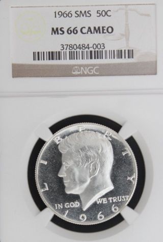 1966 Sms Kennedy Ngc Ms 66 Cameo.  Incredible Cameo Contrast & Spot - photo