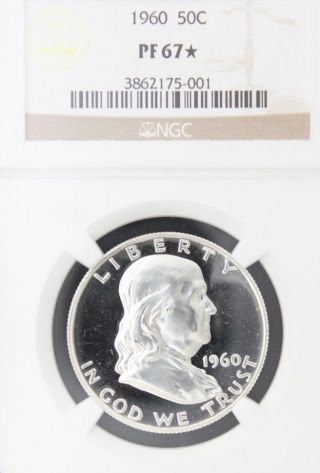 1960 Franklin Ngc Pf 67 Star.  Intense Cameo Obverse 1 Of Only 217. photo