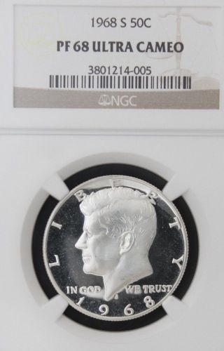 1968 - S Kennedy Ngc Pf 68 Ultra Cameo.  Incredible Cameo Contrast & Spot - photo