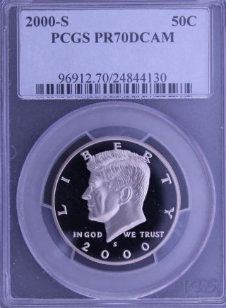 2000 - S Clad Kennedy Pcgs Pr 70 Deep Cameo.  Flawless Black And White Surfaces photo