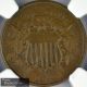 1864 Large Motto 2 Cents Ngc Ms - 63 Bn Uncirculated Brown Type Coin Coins: US photo 3