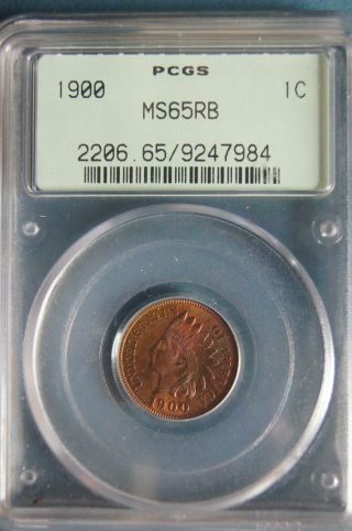 1900 Indian Head Penny Pcgs Ms65rb Gem Ogh photo