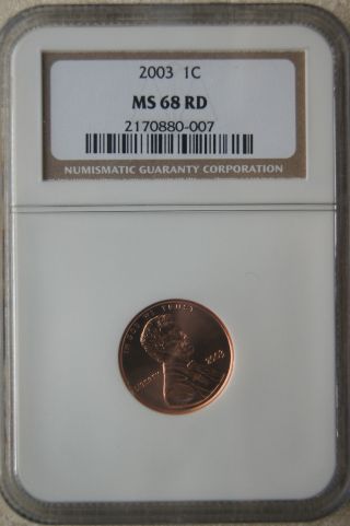 2003 - P Ms68rd Lincoln Mem Penny By Ngc Rare photo
