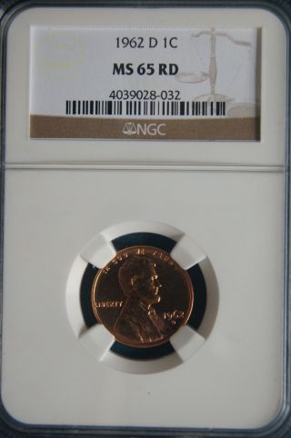 1962 - D Ngc Ms65rd Lincoln Memorial Penny Good Strike Red Luster photo