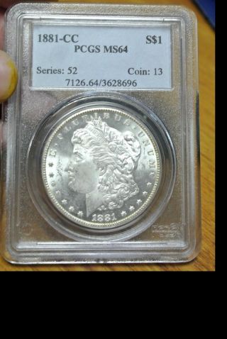 1881 - Cc $1 Morgan Silver Dollar Pcgs Ms64 photo