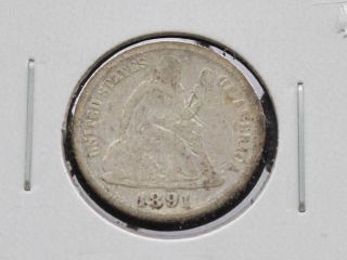 1891 - P Liberty Seated 90% Silver Dime U.  S.  Coin D2734 photo