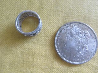Silver 1921 Morgan Dollar And Sterling Ring photo