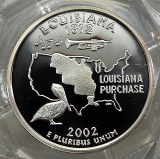 2002 - S Deep Cameo Proof Louisiana State Quarter. . . .  10045 photo