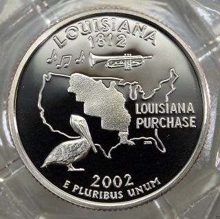2002 - S Deep Cameo Proof Louisiana State Quarter. . . .  10046 photo