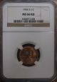 1955 - S U.  S.  Lincoln Cent Wheat Penny Ngc Graded Ms66 Red Red Gem Coin Small Cents photo 4