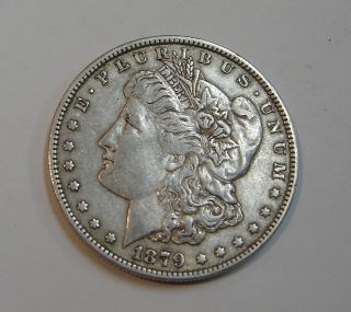 1879 - P U.  S.  Morgan Silver Dollar Vf 162 - O photo