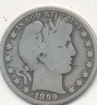 1899 O Barber Silver Half Dollar Circulated photo