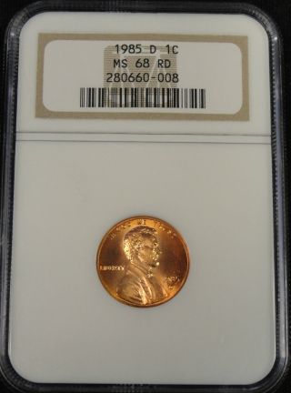 1985 D Lincoln Memorial Cent Rare Key Date Ngc Ms68 Rd Low Population 0 - 008 photo