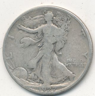 1927 S Walking Liberty Silver Half Dollar Circulated photo