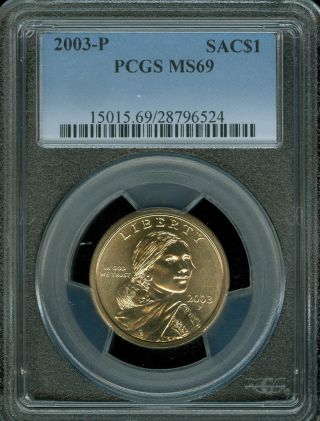 2003 - P Sacagawea Dollar Pcgs Ms69 Finest Registry Very Rare 28796524 photo