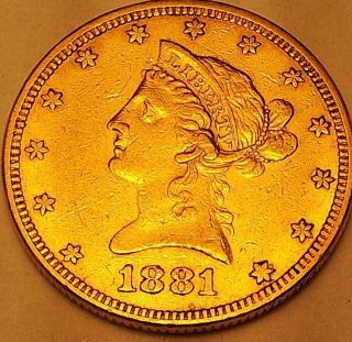 1881 $10 Gold Liberty Head photo