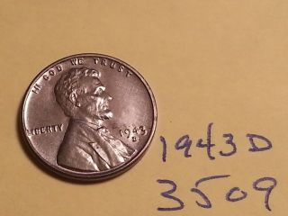 1943 - D Lincoln Steel Cent Coin (3509) Steel Wheat Penny photo