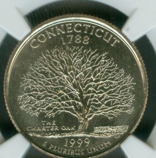 1999 - D Connecticut Quarter Ngc Ms68 2nd Finest Only 2 Higher 2094122 - 009 photo