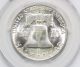 1962 D Franklin Silver Half Dollar Ms 64 + Fbl Pcgs (3076) Half Dollars photo 3