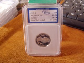 2007 S Silver Washington State Quarter,  First Day Issue photo
