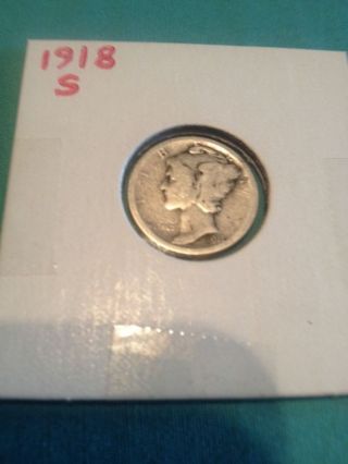 1918 S Mercury Dime 90% Silver photo