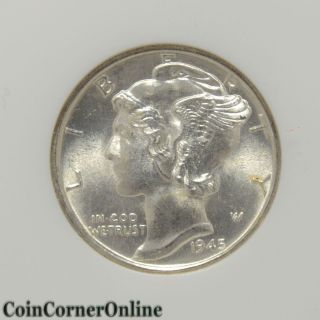 1945 - S U.  S.  Silver Mercury Dime Ngc Ms 66 (slx396) photo