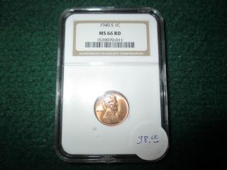 1940s Lincoln Cent Ngc Ms 66 Red photo