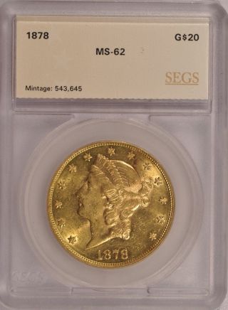 1878 Gold $20 Liberty Very Bright Semi - Prooflike Surface photo
