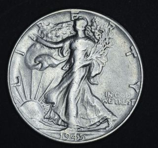 1945 (p) Walking Liberty Silver Half Dollar 50 Cent photo
