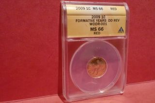 2009 P Lincoln Memorial Error Cent Doubled Die Penny Wddr 001 Anacs Ms 66 photo
