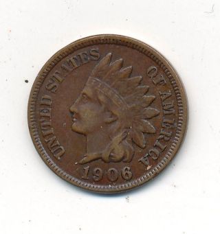 1906 Indian Head Cent A Circulated Coin Shows A Full Liberty photo