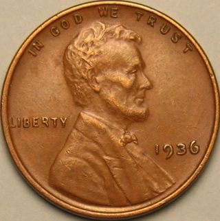 1936 P Lincoln Wheat Penny,  Cent,  Ac 446 photo