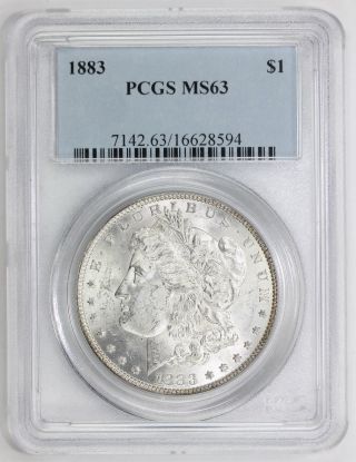1883 Morgan Silver Dollar Ms 63 Pcgs (8594) photo