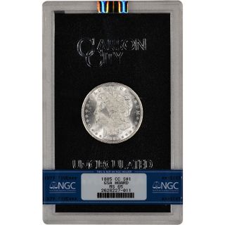1885 - Cc Us Morgan Silver Dollar $1 - Gsa Holder - Uncirculated - Ngc Ms65 photo