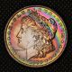1878 S Morgan Silver Dollar Vam 2 Rainbow Toned Cartwheel Luster Xf+/au Dollars photo 2