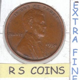 1934 Extra Fine Lincoln Cent Coin {fast Ship} Coin 3865 photo