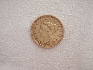 1907 $2.  5 Gold Liberty Quarter Eagle - Nice/original Gold photo