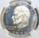 1974 - S Silver Ike Ngc Pf68 Cameo Rainbow Toned Eisenhower Silver Dollar Proof Dollars photo 1