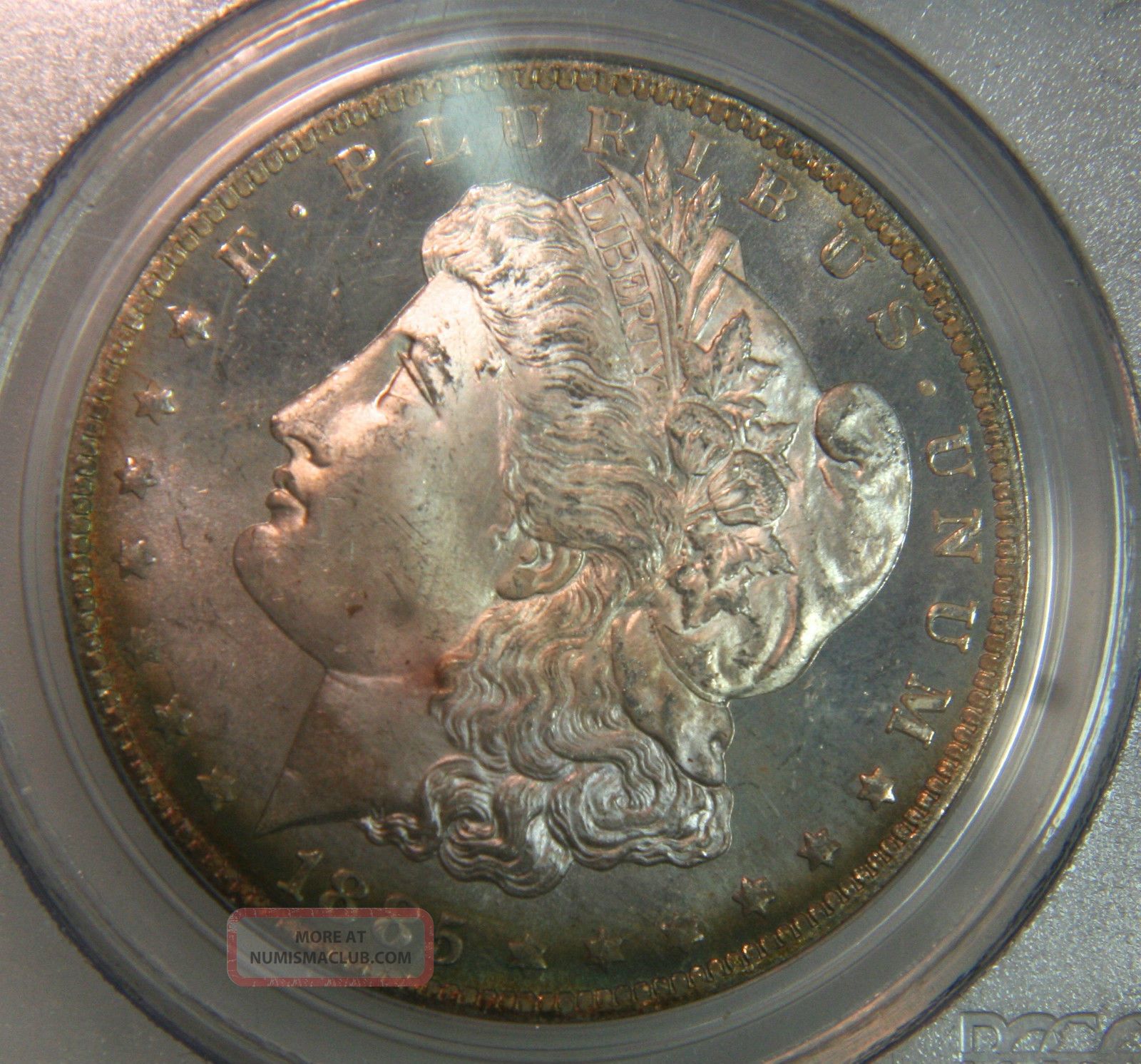 1885 - O Morgan Silver Dollar Pcgs Ms65pl - Proof - Like - Rainbow