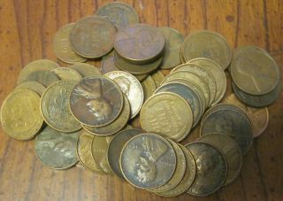 52 1950 1951 1952 D S P Pennies Penny Wheat Lincoln Unsearched Ungraded One Cent photo