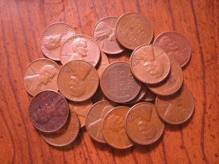 21 1958 P D Pennies Penny Wheat Lincoln Circulated Ungraded One Cent photo