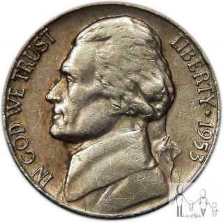 1953 S Extremely Fine Xf Jefferson Nickel 5c Us Coin B49 photo