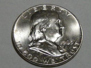 1963 - D Franklin Silver Half Dollar (bu) 7935a photo