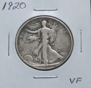 1920 Vf Walking Liberty Half Dollar photo
