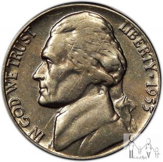 1954 D Extremely Fine Xf Jefferson Nickel 5c Us Coin B57 photo