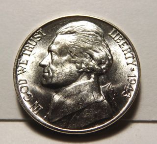 1943 - P 35% Silver Jefferson War Nickel Uncirculated/bu; Bunc - 3 photo