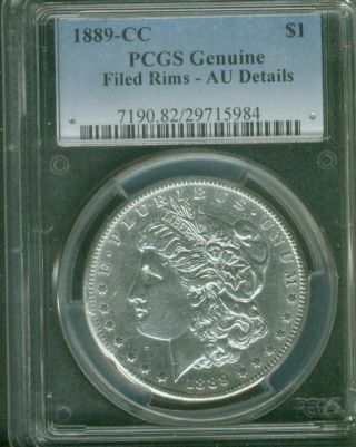 1889 - Cc Morgan Dollar Pcgs Certified Almost Uncirculated Details - photo
