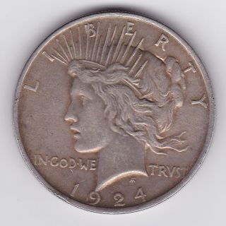 1924 Peace Dollar - 90% Silver photo