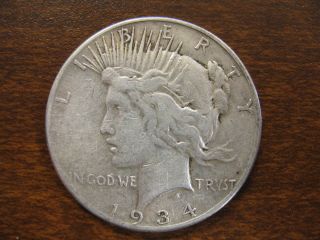 1934 - S Peace Dollar,  Key Date photo