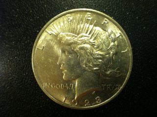 1923 Bu Peace Dollar.  900 Silver - Lightly Cleaned 261340 photo